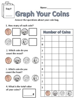 Graph Your Coins by First Stop Shop for First Grade | TpT