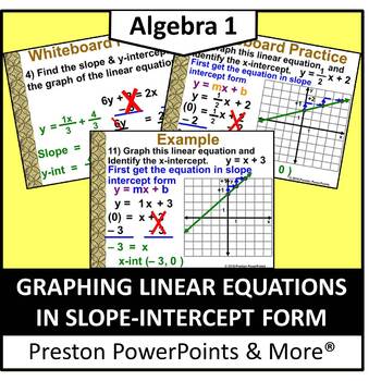 Preview of (Alg 1) Graphing Linear Equations in Slope-Intercept Form in a PowerPoint