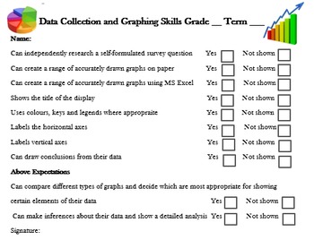 Preview of Graph and Data Assessment Checklist & Rubric