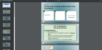 Preview of Graph by factored form of a quadratic equation slides / peardeck / lesson