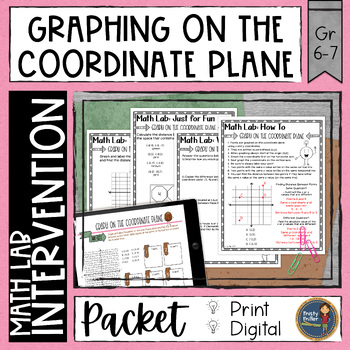 Preview of Graph on the Coordinate Plane Math Activities Lab - Math Intervention - Sub Plan