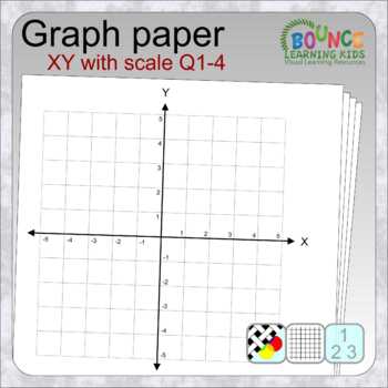 Preview of Graph paper - XY axis with scale (all 4 quadrants)