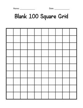 Preview of Graph paper : blank 100 square grid