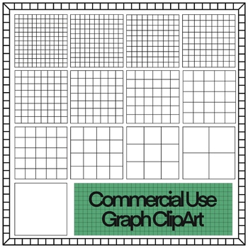 Preview of Graph paper, square grid, box shape, clipart template Math