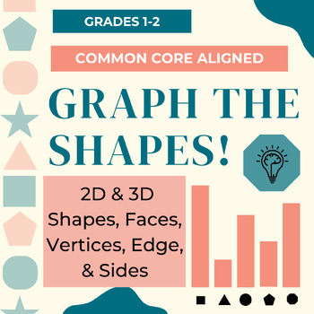 Preview of Graph the Shapes! Count & Graph- 2D & 3D Shapes, Faces, Vertices, Edge, & Sides