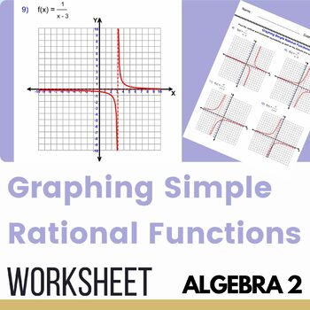 Preview of Graph the function - Graphing Simple Rational Functions - Algebra 2