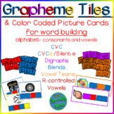 Grapheme Tiles word building picture cards CVC CVCe digrap