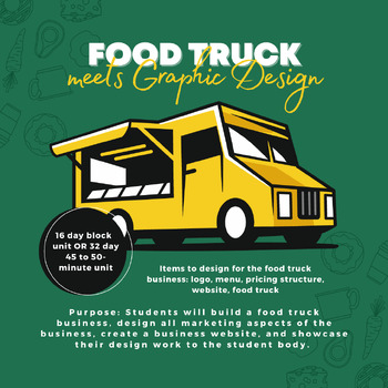 Preview of Graphic Design Food Truck Unit - English and Spanish