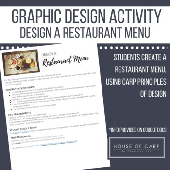 Preview of Graphic Design Project: Design a Restaurant Menu, Technology Applications 