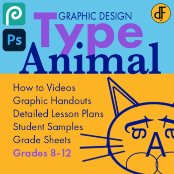 Preview of Graphic Design Type Animal Project in Photoshop or Photopea