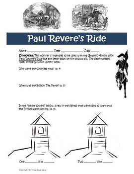 Preview of Graphic History Paul Revere's Ride Revolutionary War Activity