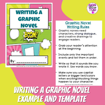 Preview of Graphic Novel Writing Project - Example, Graphic Organizer and Template