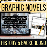 Graphic Novels History, Background with Comic Book and Man