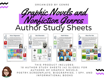 Preview of Graphic Novels and Nonfiction Author Study Sheets