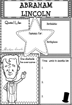 Preview of Graphic Organizer : Abraham Lincoln
