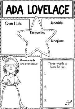 Preview of Graphic Organizer : Ada Lovelace