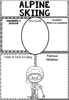 Preview of Graphic Organizer: Winter Sports and Olympics - Alpine Skiing