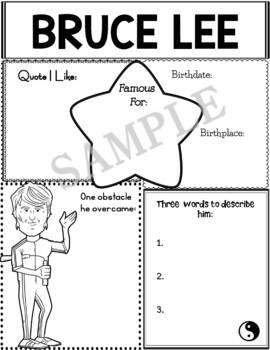Preview of Graphic Organizer : Asian American Pacific Islanders : Bruce Lee