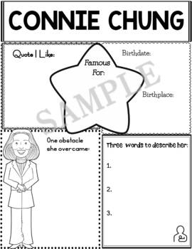 Preview of Graphic Organizer : Asian American Pacific Islanders : Connie Chung