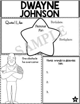 Preview of Graphic Organizer : Asian American Pacific Islanders : Dwayne Johnson "The Rock"