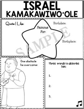 Preview of Graphic Organizer : Asian American Pacific Islanders : Israel Kamakawiwoʻole