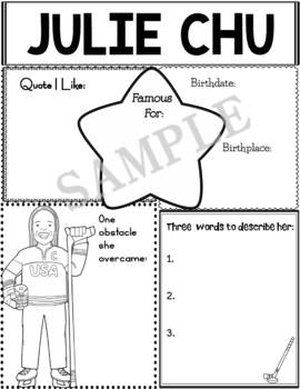 Preview of Graphic Organizer : Asian American Pacific Islanders : Julie Chu