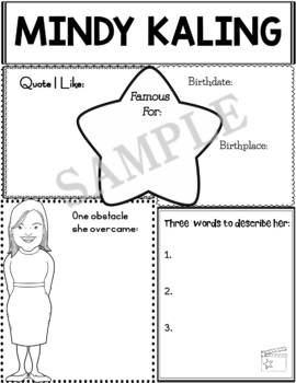 Preview of Graphic Organizer : Asian American Pacific Islanders : Mindy Kaling
