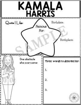 Preview of Graphic Organizer : Black History : Asian Americans : Kamala Harris