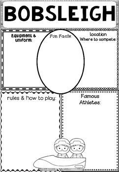 Preview of Graphic Organizer: Winter Sports and Olympics - Bobsleigh