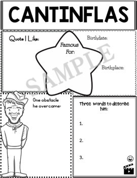 Preview of Graphic Organizer :  Cantinflas (English & Spanish)