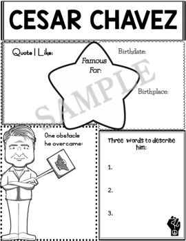 Preview of Graphic Organizer :  Cesar Chavez (English & Spanish)