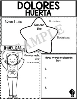 Preview of Graphic Organizer :  Dolores Huerta (English & Spanish)
