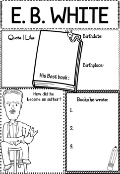 Preview of Graphic Organizer Set : E.B. White :  Awesome Authors