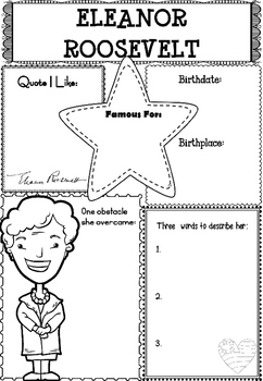 Preview of Graphic Organizer : Eleanor Roosevelt