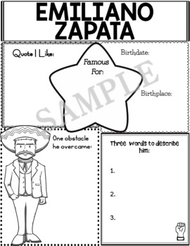 Preview of Graphic Organizer :  Emiliano Zapata (English & Spanish)