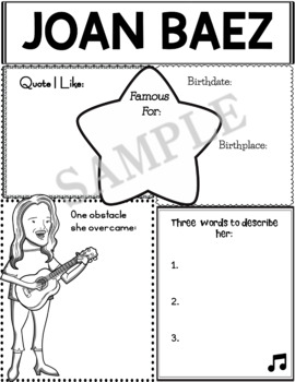 Preview of Graphic Organizer : (English & Spanish) : Joan Baez