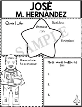 Preview of Graphic Organizer : (English & Spanish) : Jose M. Hernandez