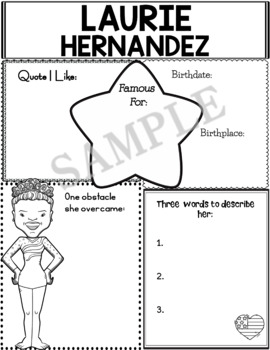 Preview of Graphic Organizer : (English & Spanish) : Laurie Hernandez
