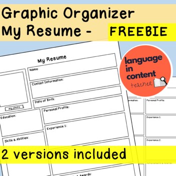 Preview of Graphic Organizer FREEBIE - My Resume
