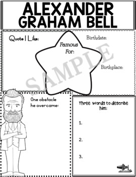 Preview of Graphic Organizer : Famous Canadians : Alexander Graham Bell