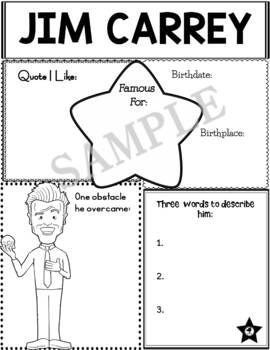 Preview of Graphic Organizer : Famous Canadians : Jim Carrey