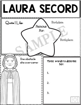 Preview of Graphic Organizer : Famous Canadians : Laura Secord