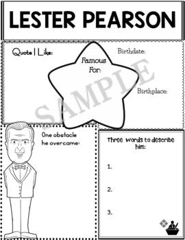 Preview of Graphic Organizer : Famous Canadians : Lester Pearson