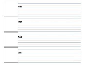 Preview of Graphic Organizer, First, Next, Then, Last with Three Lines Each