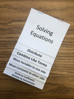 Preview of Graphic Organizer (Flipbook) NOTES - Solving Equations