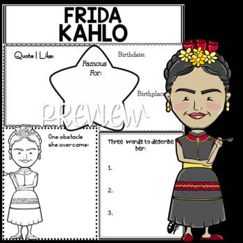 Preview of Graphic Organizer : Frida Kahlo (English & Spanish)