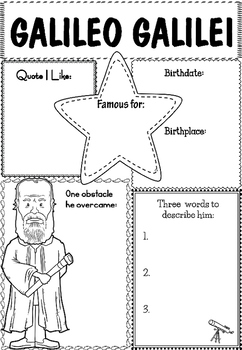 Preview of Graphic Organizer : Galileo Galilei