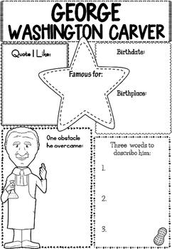 Preview of Graphic Organizer : George Washington Carver