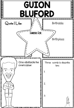 Preview of Graphic Organizer : Guion "Guy" Bluford - Inspiring African American Figures
