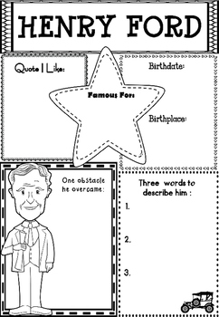 Preview of Graphic Organizer : Henry Ford